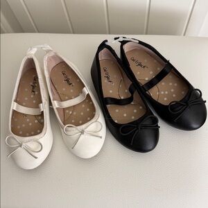 Cat & Jack Girls' Black and White Mary Jane Ballet Flats